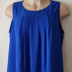 Que Zhu dressy tank sz 2X 18W 20W royal blue EUC